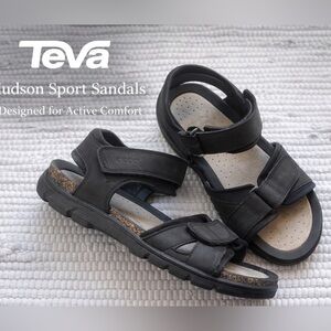 ECCO Leather Sport Sandals Black Comfort EU 43 US 12 Women 12 Men 9